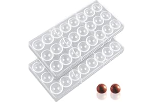 YXHZVON 2 PCS Moule Chocolat Polycarbonate, Moule en Polycarbonate Demi Sphere,Moule à Chocolat Transparent pour les bonbons, les gelées, les chocolats