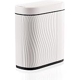 sapisecret Bathroom Waste Bin, 8L, Automatic Waste Bin with Sensor, White | With electric lid, touchless opening and modern l