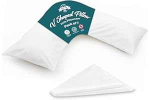 Posh Tag V Pillow with Pillowcase 140 cm x 30 cm, Pregnancy Pillow for Nursing, Orthopedic, Maternity Support, V Shaped Triangle Pillow, Extra Filled Hollow Fiber, Hypoallergenic