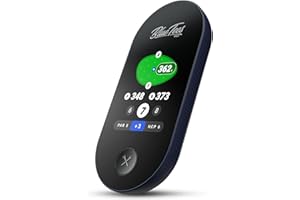 Blue Tees Golf Ringer - GPS de Golf Magnétique Portatif, Écran Tactile, Résistant à l'eau, Télémètre de Distance de Golf, Plus de 40 000 Parcours Préchargés, Autonomie de Plus de 10 Heures