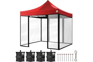 Gorilla Gazebo ® Pop Up 3x3m Heavy Duty Waterproof Commercial Grade Market Stall 4 Clear PVC Side Panels and Wheeled Carrybag (Red)