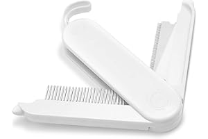 Fur Magic Deshedding and Dematting Comb, 2 Sided Foldable Pet Grooming Brush for Deshedding, Mats and Tangles, Reduce Shedding for Dogs and Cats with Medium and Short Hair, White