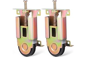 POPETPOP Lot De 2 Roulettes De Porte Placard : Roulettes Coulissantes Remplacement À Roulement À Billes, Pour Portes Miroir Cadre En Bois En Métal.