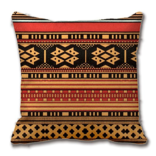 Tribal Pattern Colourful Graphic Design Bold Throw Pillows Case Home Decor Cushion Cover Cotton Ployster Fabric 18"x18"Inch