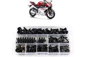 Xitomer Komplette Sets Verkleidungsschrauben-Kits, passend für YZF R125 2008–2018, Montagesets Unterlegscheiben, Muttern, Befestigungen, Clips, Ösen (mattschwarz)