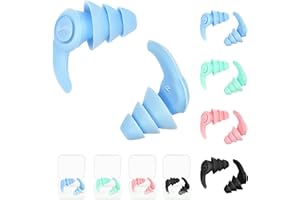 LUCKNIGHT 4 pares de tapones para los oídos de natación, de silicona suave, protección reutilizable, con cancelación de ruido para dormir, ducharse y surfear