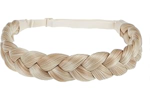 TOECWEGR Haarband Geflochten 3 Stränge Synthetisches Haar Geflochtenes Stirnband Klassisches klobig Elastisches Haarteil Damen Beauty Accessoires (T61327)