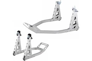 XTRON BIKEWEAR New Aluminium Motorcycle Paddock Stand Pair Front & Rear Plus Wheel Change