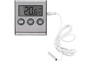 HZTYYIER Fridge Thermometer, Digital Thermometer mit Fühler, Warnungsalarm für Hohe und Niedrige Temperaturen