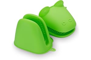 Belmalia 2x Silikonowe Łapki do Garnka | Silikonowa Rękawiczka do Piekarnika | Rękawiczka do Piekarnika| Rękawiczka do Grillowania | Rękawiczka do Pieczenia | Żaroodporna | Motyw: Zielona Żaba