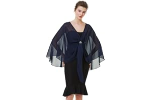 BEAUTELICATE Scialle Stola di Chiffon Donna Elegante Cerimonia Sciarpe Coprispalle Donna Estivo per Nozze Sposa Festa Matrimonio