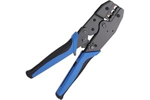 GJ707 Crimping Tool, Exyvox Cable Lug Pliers with Ratchet Function, for 0.50-6.00 mm² Insulated Cable Lug, Crimping Pliers, Crimp Connector Pliers, Blue