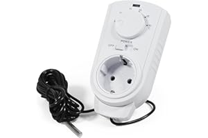 ‎MCPOWER McPower Steckdosen-Thermostat Klimaregelung | TCU-440 | 5-30°C, max. 3.500W, 230V/16A, Temperatur-Fühler | Temperaturregelung Steuerung von Klimageräten und Heizungen ohne Kabelverlegen
