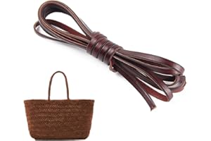 MOLZINY Lederband Kette Lederriemen 5mm Breit Länge 5m Lederband Flach Braun Lederstreifen Dünnes Lederband Breit Lederbänder zum Basteln Lederband Geflochten Leder Gurtband zum Basteln,Schmuck