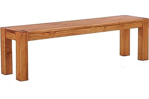 ‎B.R.A.S.I.L.-MÖBEL Sitzbank 140 cm Rio Kanto Honig Pinie Massivholz Esszimmerbank Küchenbank Holzbank - Größe und Farbe wählbar Brasilmöbel