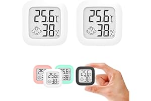 NEWUPZSI Lot de 2 thermomètres hygromètres d'intérieur - Hygromètre d'intérieur - Thermomètre hygromètre - Thermomètre hygromètre - Mesure de l'humidité et de l'humidité - Pour humidificateurs, serres,