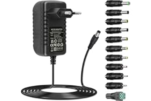 ZUOKENZU DC24V 2A Netzteil Ladegerät mit 11 DC Stecker Spitzen AC auf DC 24V 2Amp 1.5A 1A Netzteil Konverter Transformator für LED Streifen Licht, Kameras PC Display Monitor Lautsprecher 24V Geräte