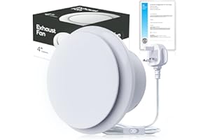 SBONNI 100mm / 4 inch Extractor Fan Bathroom with Switch - Upgraded Silent Powerful and Energy-Efficient Ventilation Fan for Window Wall and Ceiling - Ideal for Bathroom Shower Toilet Attic