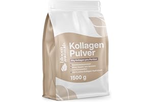 ‎BLOOM NATURALS BEAUTY SUPPLEMENTS Collagen Pulver 1500g (1,5 KG) - Hochdosiert & Geschmacksneutral Kollagen Hydrolysat Pulver, Peptid Typ 1 & 3 - Kollagen Peptide - Abgefüllt und getestet in Deutschland