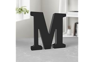 Aruatu 6 Inch Black Wood Letters: Unfinished Wood Decor for Wall, Craft & Party Projects