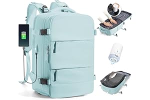 BJLFS Sac à dos Sous Vide Avec Pompe Bagage Cabine 40×30×20 Ryanair Wizzair Femme Bagage à Main Easyjet 45×36×20 Sac à dos Voyage Cabin Avec Sous Vide Sac pour Ordinateur Portable 14 Pouces