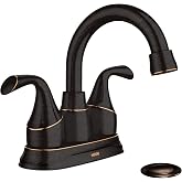 Moen 84115BRB 84115 Idora İki Saplı Centerset Banyo Lavabo Bataryası Drenaj Montajlı, Akdeniz Bronz