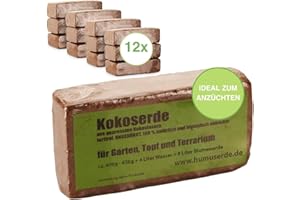 YAYAGO Humuserde I Kokoserde für Pflanzen 12 x 650g I Erde aus Kokosfasern I 100% natürlich & biologisch abbaubar I nährstoffarme Anzuchterde torffrei & ungedüngt für Hochbeete & Terrarien