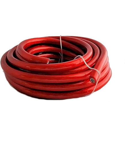 GearIT 4 Gauge Wire (25ft - Red Translucent) Copper Clad Aluminum CCA