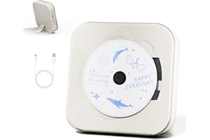 YINTINY Portable CD Player with Transparent Lid, Speakers, Bluetooth, USB Port