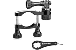 Forevercam (Rotation à 360 ° et Verrouillage dans Toutes Les Directions Guidon de vélo/Moto Tout en Aluminium Support de mât de Ski pour caméra GoPro Hero7 / 6/5 et Autres caméra