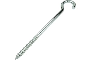 AERZETIX - C57997 - Lot de 5 crochets pitons coudés à visser Ø8x120 mm en forme C - crochet ouvert à vis autotaraudeuse - en acier zingué - couleur argent