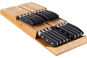 Portacoltelli da cucina NIUXX 16 coltelli (non inclusi), cassetto ceppo coltelli da cucina, blocco per coltelli con fessura per coltello staccabile, blocco portacoltelli da cucina vuoto