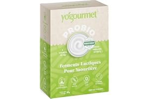 Yogourmet - Ferments Yaourt avec Probiotiques 48 Pots (6 Sachets = 6 Litres) - Faites du yaourt à la maison - Naturel, sans gluten, casher, halal