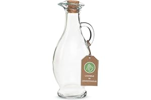 Vaso in vetro per scalda-olio da massaggio di MASSAGE-EXPERT, bottiglia per olio con tappo in sughero, chiusura ermetica in sughero, lavabile in lavastoviglie, infrangibile