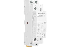 JOYELEC Contattore AC per Uso Domestico，2P 25A 2NO Contattore automatico CA domestico 220V / 230V 50 / 60Hz,2 poli a due vie,normalmente aperti montaggio su guida DIN da 35 mm