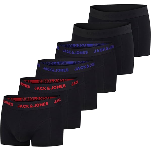 Boxers Homme Jack & Jones Jacjadon - Lot De 5, Coupe Trunks, Tissu Confortable - Pour Tous Les Jours