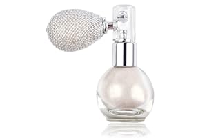 AUBEIFOU Glitter Puder Spray,Highlighter Powder Spray,Textmarker Loose Powder Spray,Pulver Glitter Spray,Sparkle Puder Makeup Spray,für Haar Gesicht Körper Kosmetik(Perlweiss)