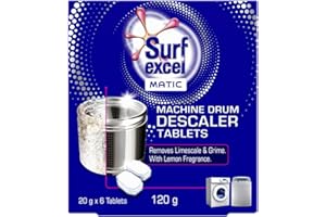 Surf Excel Washing Descaler Drum for Fully Automatic Washing Machine, 120g (6 Tablets 20g each), White