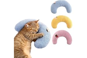 DENTRUN Hundekissen Kleine Hunde Plüschtier Katze Kuscheltier Katzenminze Kissen Katze Katzenminze Spielzeug Kitten Katzenkissen Flauschig Katzen Bettchen Weiches U-Förmiges Kissen für Hunde(3 Pack)