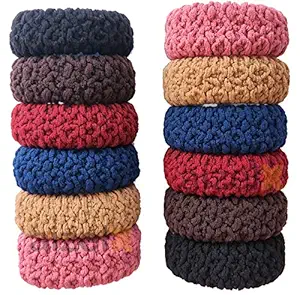aizelx Girl's sober Elastic rubber Bands ponytail holders thick rubber bands girls women quality popular fashionable Hair accessories Scrunches girls ( Multicolour ) - 6 pieces
