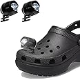 Daover Headlights for Clogs, 2pcs LED lights, Three-Speed Adjustment, IPX5 Waterproof Luminous Shoe Charms Decoration, Power Can Last For 72 Hours For Night Running, Dog Walking