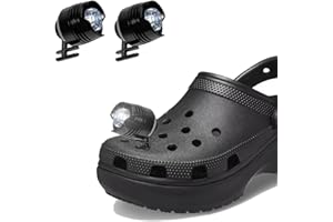 Daover Headlights for Clogs, 2pcs LED lights, Three-Speed Adjustment, IPX5 Waterproof Luminous Shoe Charms Decoration, Power Can Last For 72 Hours For Night Running, Dog Walking