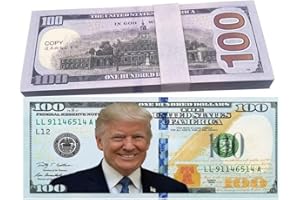 YIQILAFADA Confezione da 50 Donald Trump Bills, Presidente Donald Trump 100 Dollar Bill$ Full Color Front & Back Make America Great Again