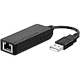 D-Link DUB-E100 High-Speed USB 2.0 Fast Ethernet 10/100 Mbit/s Ethernet Adapter , Black
