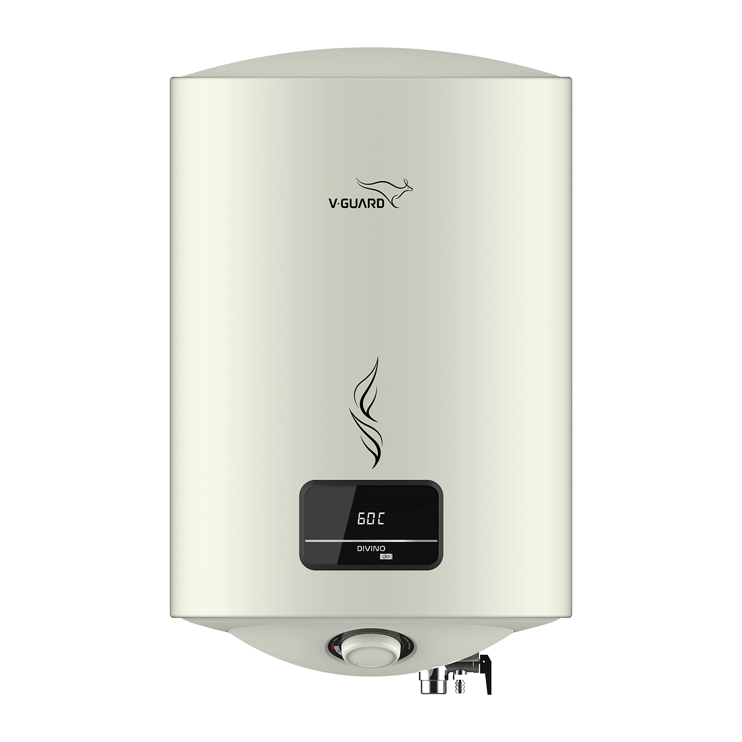 V-Guard Divino DG Geyser 15 Litre Water Heater for Home | Digital Display | 5 Star Rating | Vitreous Enamel Coating | Advance