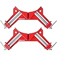 Homdum 90 Degree Corner Clamp DIY Woodworking Framing Holder Tool for Right Angle Picture Frame Clamping with one finger rotating screw jaw Pack of 2 Pieces