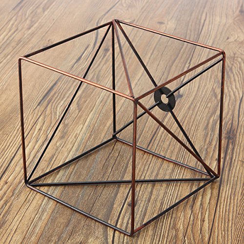 KINGSO Vintage Retro Pendelleuchte Hängeleuchte Lampenschirm Klassischer Eisen Anhänger DIY Lampe Zubehör 150*150mm verrostete Farbe