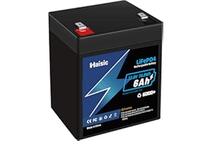 BRINGLUCK2U Batterie Lifepo4 12V 6Ah (76.8Wh) avec BMS pour Lampe, Scooters pour Enfants, sondeur, Tondeuse à Gazon, Fios, Roues motrices, système Solaire, onduleur, Moteur de pêche à la traîne et Plus Encore