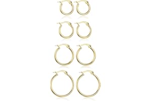 Morfetto Orecchini a cerchio piccoli arrotondati in acciaio inossidabile per donna Orecchini Huggie carini senza nichel 10MM-20MM