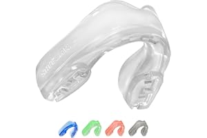 SafeJawz Sport Protège-dents Éléments VENT, Protection intégrale pour Tous Les Sports, notamment Le Rugby, MMA, Hockey, Judo, Karate, Les Arts Martiaux et la Boxe (BLANC)